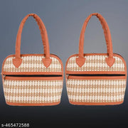 Small Stylish Handbag for Ladies Printed Design Cotton Tote Bag Women Office and Party Bag Combo