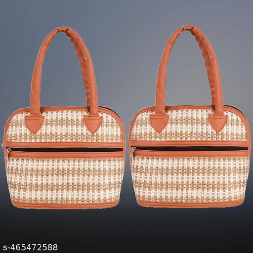 Small Stylish Handbag for Ladies Printed Design Cotton Tote Bag Women Office and Party Bag Combo