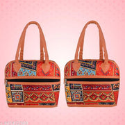 Small Stylish Handbag for Ladies Printed Design Cotton Tote Bag Women Office and Party Bag Combo