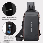 USB SLING WAIST BAG LATEST SOLID ZIPPER QUALITY 4 COMPARTMENT ZIPPER BAG CLASSY WAIST USB BAG GOOD LOOK TRENDING CROSS SLING BUSINESS CASH BAG WITH USB POWER PORT CONNECTION MULTICOLOURED WAIST BAG