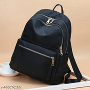 New Classic Nylon Solid Multi Pocket Edition Backpack for Women/Girls- College Travel Casual Use
