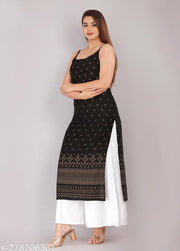 Sleeveless Black Kurti for Women