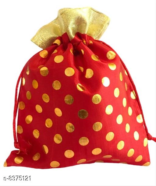 Stylish Ethnic Rajasthani Polka Dots Red Potli Bag for Girls and Women - Medium size