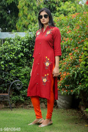 Women's Embroidered Viscose Rayon Kurti