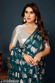 Designer Lycra Saree with Stylish Blouse Piece