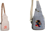 Unisex Hemp Crossbody Bag, 12" H x 6" W, Eco-Friendly for Men & Women