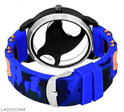 Analog Dial Blue Band Green Watch for Men & Boys – Stylish & Trendy