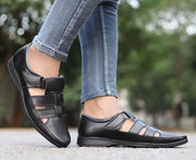 Men's Black Brown Tan Synthetic Leater Outdoor Casual Sandal