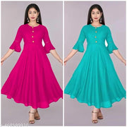 Trendy VG Ethnic Women's Solid Flared Kurtis