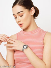 mate design formal look steel Belt Silver  colour casual look analog watch for womens and womens (Pack of 1)