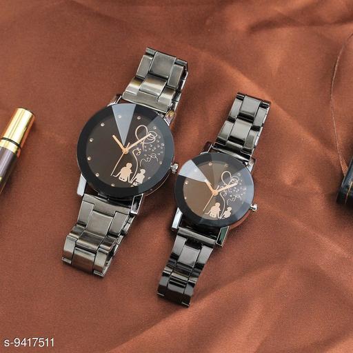 Skylark Couple Watch Tree Love Design Analogue Round Black Men & Women Analog Watch - For Men & Women