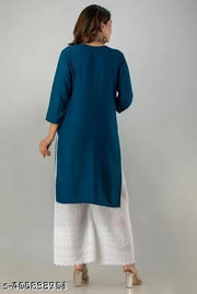 rayon kurti embroidered