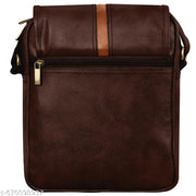 LOREM Brown Casual Faux Leather Cross  Sling Bag For Men SL05