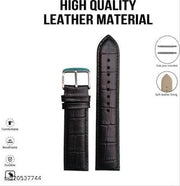 22 mm Genuine Leather Watch Strap  (Dark cherry)