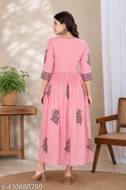 Festive Special Womens Printed Rayon Anarkali Kurti for Women - Festive & Casual Wear, Best-Selling Hand Block, Original Brand,  New Arrival