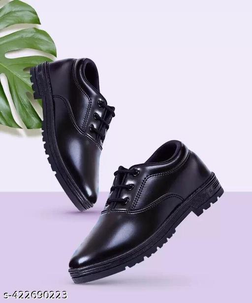 Black School Shoes for Boys, School Uniform Shoe, Lace-Up Formal School Shoes For Boys And Girls