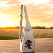 Unisex Hemp Crossbody Bag, 14" H x 7.5" W, Eco-Friendly for Men & Women