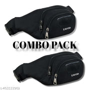 Waist Bag for Men and Women  Waist Bag for Hiking Travel Camping Running  With Adjustable Strap Water Resistant Polyester  Belt for Phone  Passport Wallet ( Pack Of 2 ) waist bag for men and women