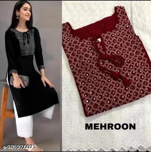 rayon kurtis for women