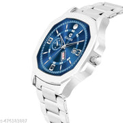 Day & Date Function Watch With Stainless Steel Chain Analog Watch - For Men