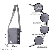 Versatile Grey Mens Sling Bag Sleek Crossbody Pack for  Daily Use