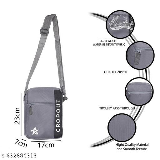 Versatile Grey Mens Sling Bag Sleek Crossbody Pack for  Daily Use