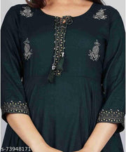 Avi fashions rayon printed ambrodary anarkali gown