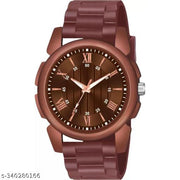 HRV Kacho Copper Roman Brown Pu Men Watch