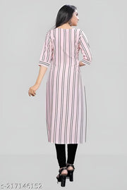 Women's Printed Full-Stitched Crepe Straight Kurti(Combo Offer Pack Of 3)