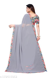 GEORGETTE SAREE WITH BEAUTIFUL LESS BORDER.