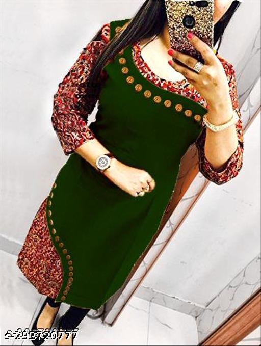 HF HOLYDAY FASHION Designer Floral Printed Straight Wooden Button Cotton High Quality Kurti Tops For Girls Women