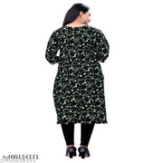 Polyster/Crepe fabric-Women Ethnic Wear Women Crepe Fabric Printed Straight Kurti, Size -S, M, L, XL, XXL, 2XL, XXXL, 3XL, 4XL, 5XL ( New Arrival New Design Fashionable Kurti )