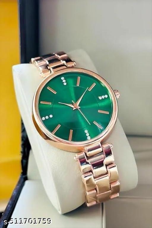 Premium Luxury Rose Gold Women's Wristwatch with Blue Dial | Stylish Analog Bracelet Watch for Girls & Ladies | Elegant Party Wear & Casual Fashion Timepiece