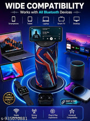 BLUTOOTH SPEAKER BOX SMARGB Bluetooth Speaker 10W with Bass Boost | Wireless Portable Speaker with Mic, USB, Aux, SD Card | Outdoor & Indoor Use | Waterproof, LED Light ShowL SIZE
