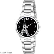BOLUN Bolun Black Effile Dial Metal Silver Belt Girls watch
