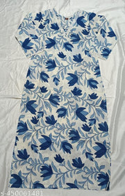 Women's Cotton Printed straight kurti