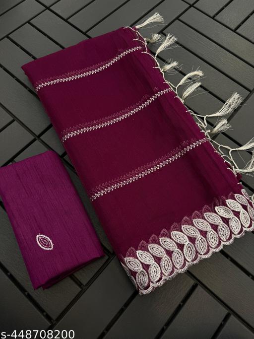 Demanding Beautiful Net Saree With Banglory Silk Blouse Piece