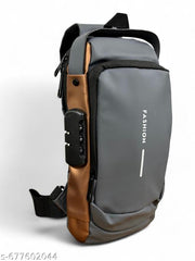 Crossbody Sling Bag for Men & Women - Anti-Theft Waterproof Chest Bag with USB Charging Port & Combination Lock - Casual Shoulder Backpack for Travel, Biking & Office