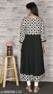 Polyster/Crepe fabric-Woman printed Anarkali kurti's