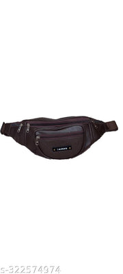 MISHK PU Leather Fanny Pack Waist Bag | Travel Pouch Passport Holder for Men & Women | Travel Handy Hiking Zip Pouch Money Phone Belt Bum Bag (Brown)