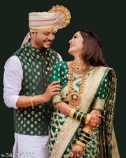 latest kanjivaram silk saree for wedding and daily wear Jacquard Saree (green)