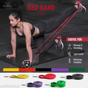 SLOVIC TPE Bands for Workout | Pull Up & Stretching | Heavy Duty Material | Resistance Band for Home Workouts & Stretching Bands for Exercise | Gym Equipment for Home Workout | Ideal for Men & Women | Red | Strength 7-15 Kgs