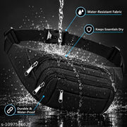 Waist Bag Men & Women Side Pouch for Travel & Sports Waterproof Adjustable Strap Waist Bag  (Black)