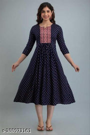 Trendy Printed Embroidery Kurti
