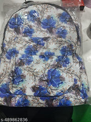 MELVIS (BLUE FLOWER) Backpack School Bag For Travel With Bottle Compartment | Trendy Water Resistant High Storage Bag For Men & Women | Boys & Girls Laptop Printed Backpack For College Gift