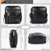 UMDA Men’s Leather Crossbody Bag – Stylish Shoulder Messenger Bag with Multiple Zipper Pockets, Adjustable Strap & Durable Design