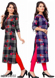 Polyster/Crepe fabric-TATHASTU COMBO DESIGN KURTI FOR WOMEN