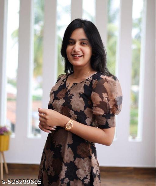 Self Design Organza  Flower Design Kurti