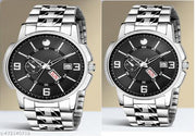 Day n Date Men Stylish Analog Latest Watches Combo - Set of 2 - SLV-12-SLV-12