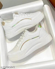 Stylish Gold Casual Sneakers For Women & Girls